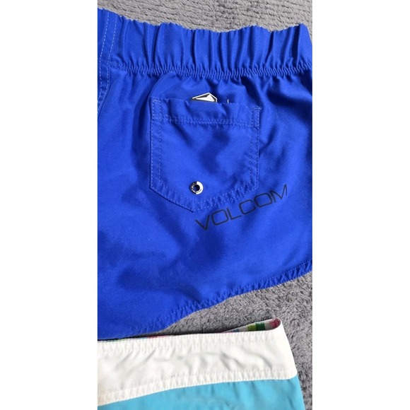 Volcom Roxy Boardshorts‎ Beach Surf Blue  Low Rise Swim Womams Sz 3/M Y2K - Picture 9 of 11